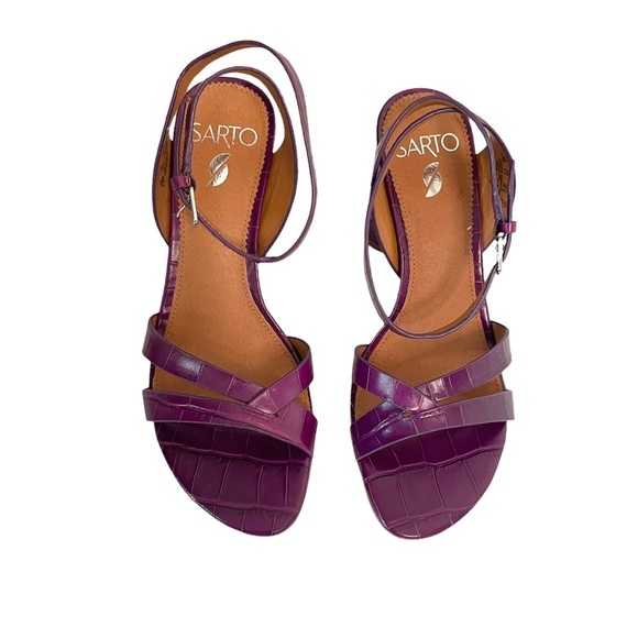 Franco Sarto | Omaha Croc Ankle Strap Sandals - Picture 6 of 12